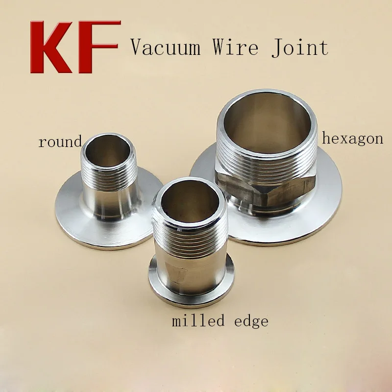 KF16 Britis PT Male Thread Adapter Male PT Pipe Threads Nipple Pipe Joint  Stainless Steel 304 Vacuum Flange adapter