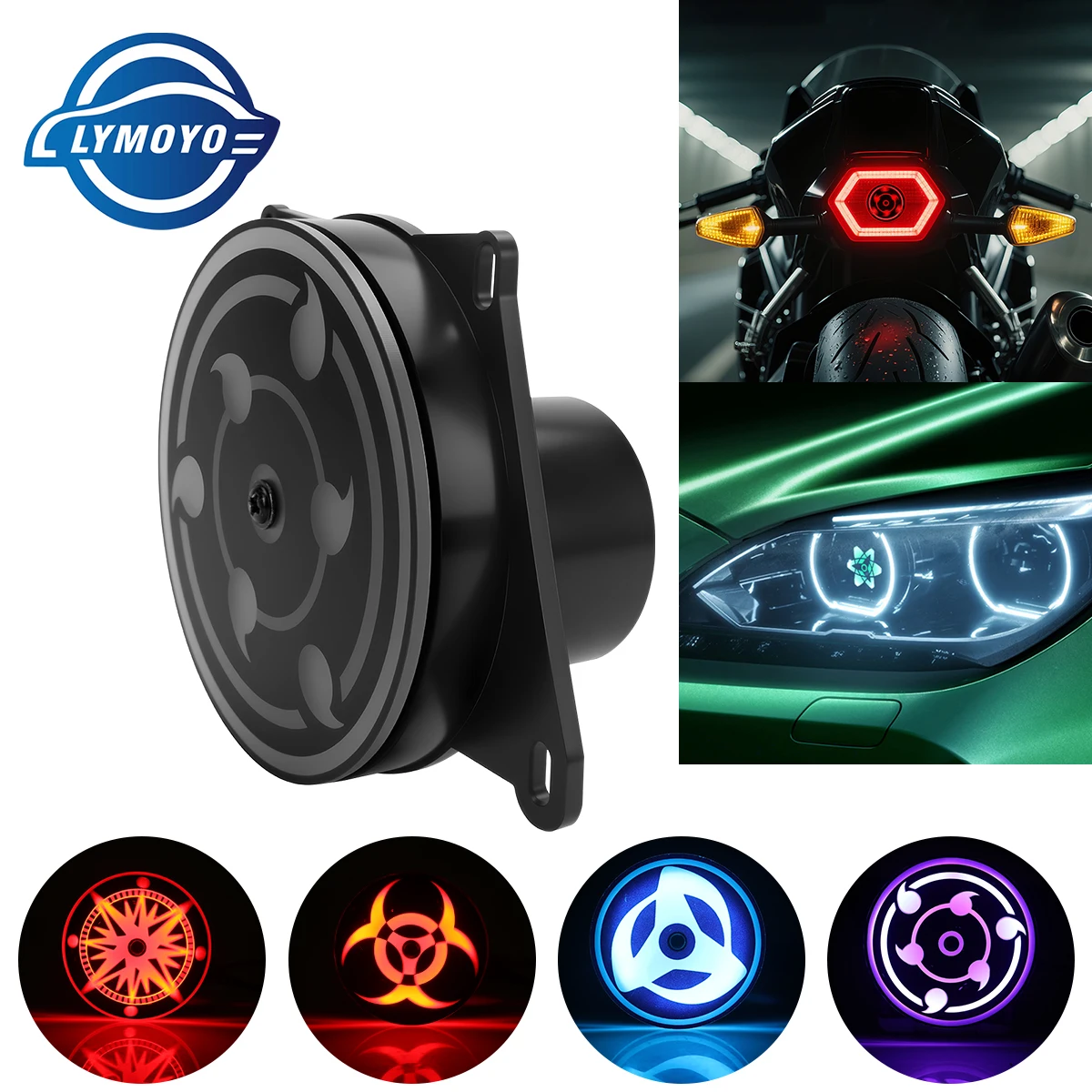 

3 inch Car Dynamic Rotating RGB Fog Light Decorative Lamp Waterproof Headlight Retrofit Kit For Motorcycle UTV ATV Accessories