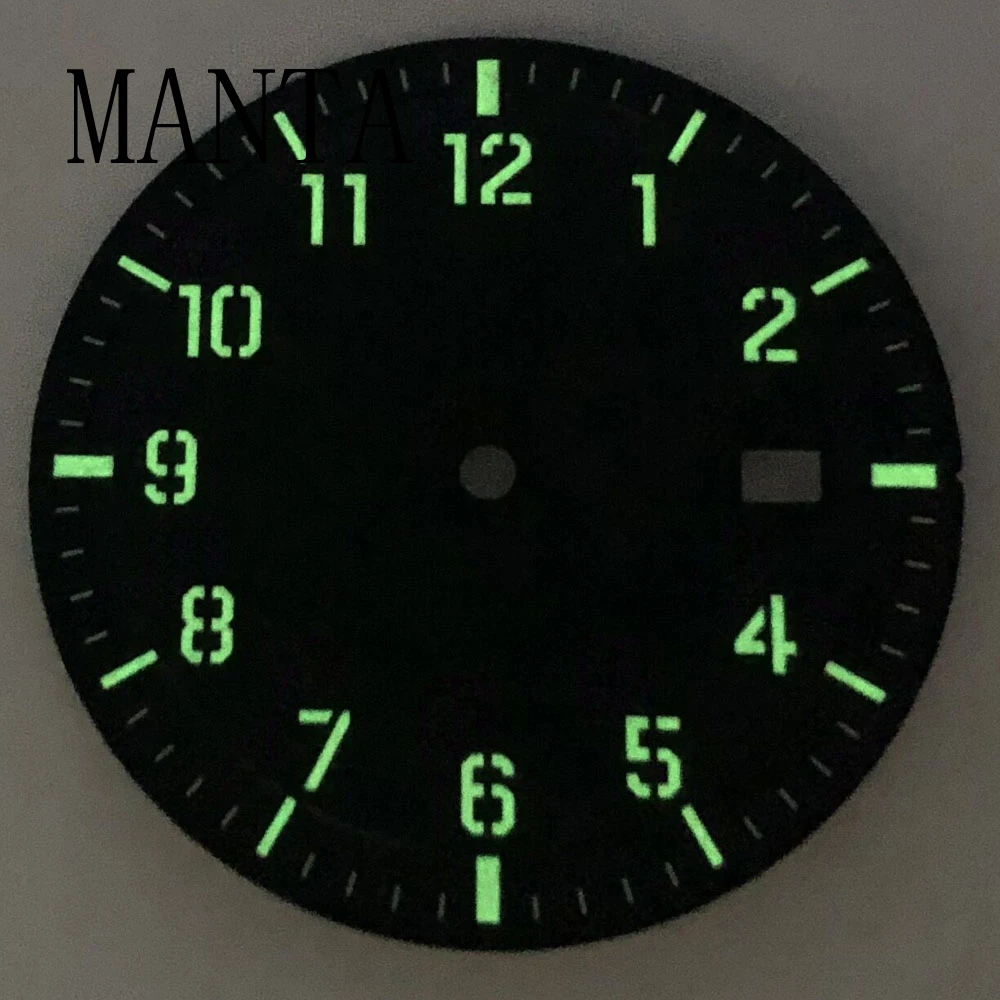 MANTA 34mm Sterile Brown Black Green Dial Luminous Fit NH35/NH36 Automatic Movement Watch Parts