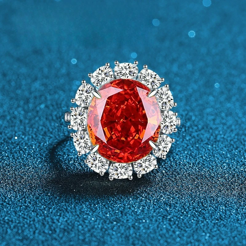 

PT950 Platinum Artificially Cultivated Gemstone Open End Ring for Women, Golden Padma Pink Ice Flower Cut Socialite Diamond Ring