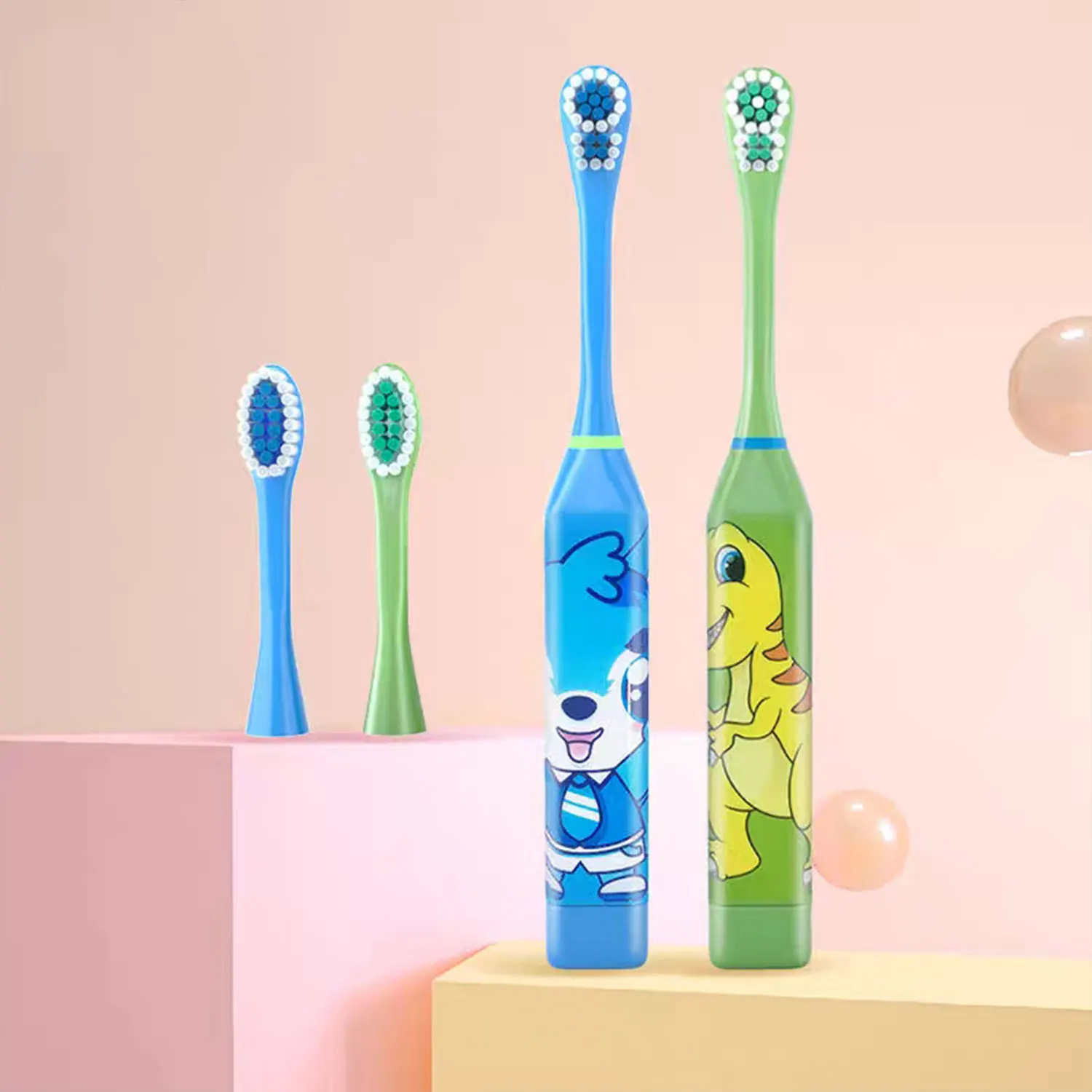 3pcs automatic ultrasonic electric toothbrush, creative cartoon pattern electric toothbrush, toiletries for children aged 3-12