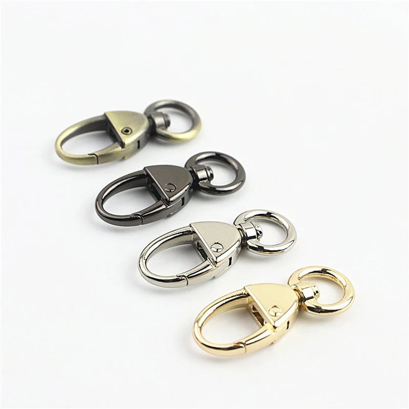 1pcs Metal New Style Swivel O-ring Eye Snap Hook Trigger Clasps Clips for DIY Leather Craft Bag Strap Belt Webbing Keychain 12mm