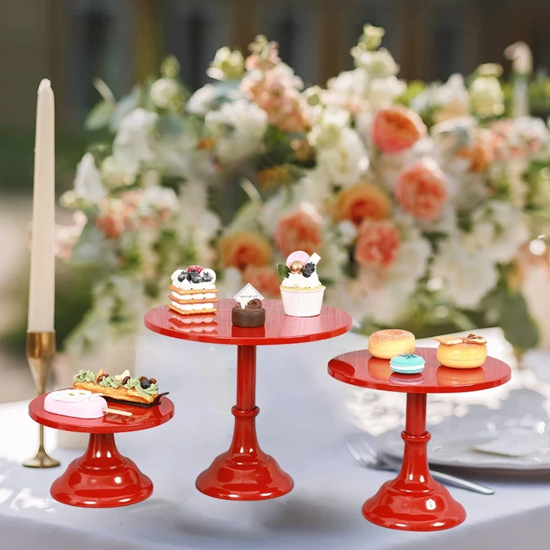 

Metal Iron Cake Stand Round Pedestal Dessert Holder Cupcake Display Rack Bakeware For Birthday Wedding Party