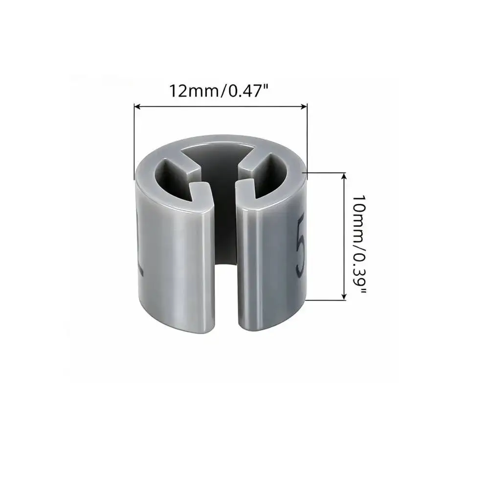 400 Stück/Lot Kleiderbügel mit Kreisgrößenmarkierungen XS/S/M/L/XL/XXL, bedruckte Größenetiketten-Clips, Kleidergrößenmarkierungen, grau gefärbt – Detail 1
