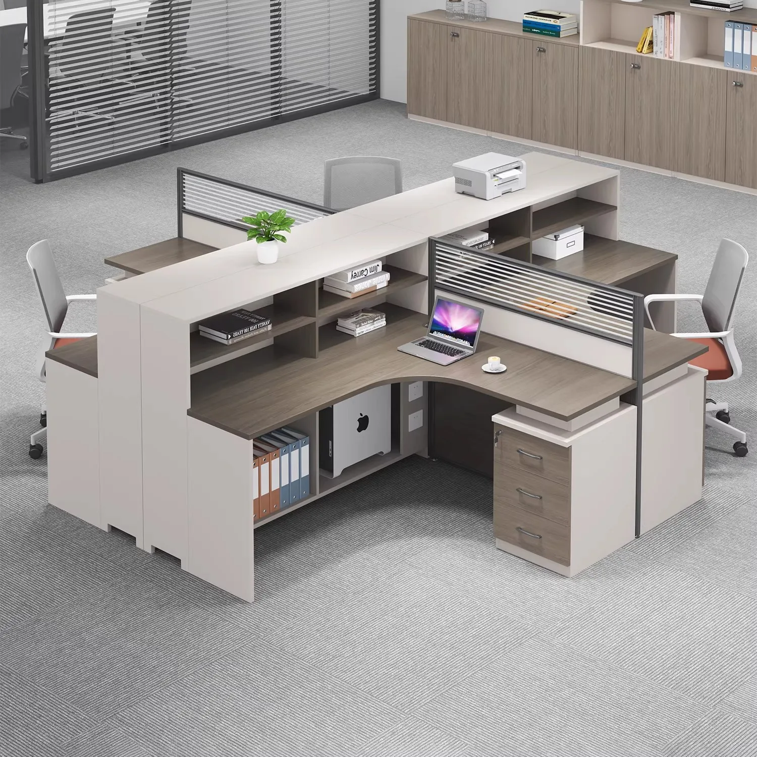 Ensemble bureau et chaise de personnel, simple et moderne, table de poste de travail 2/4/6 places, écran de séparation, mobilier de bureau financier