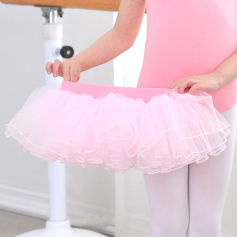 Tutu Skirt Girls Elastic Ballet Dance Skirts 4 Layers Tulle Tutu for Toddler Kid Children