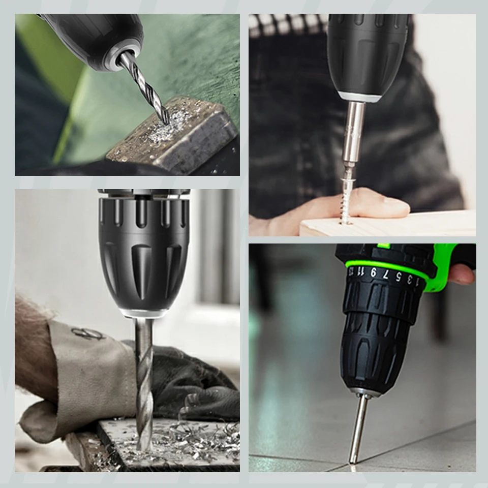 YIKODA 12V 16,8 V 21V Akku-bohrschrauber Elektrische Schraubendreher Lithium-ionen Batterie Zwei-Geschwindigkeit DIY fahrer Power Tools