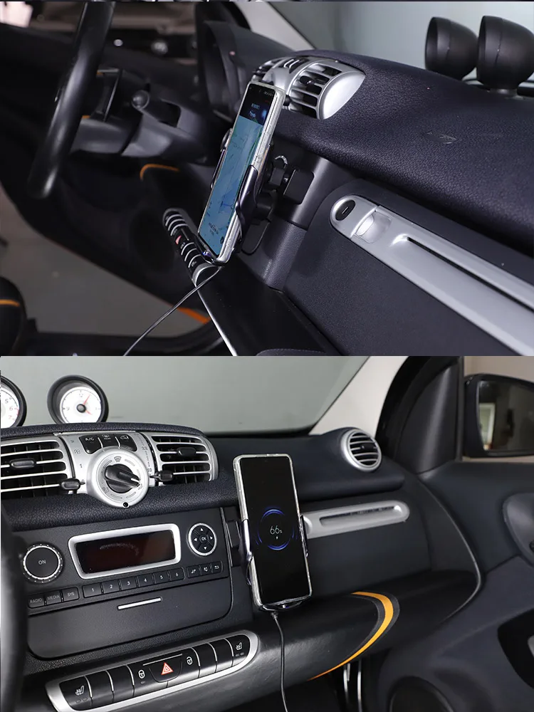 Für mercedes benz smart 2011 fortwo forfour 2011-2015 abs schwarz Autotelefon halter GPS Navigations halterung Innen zubehör – Detail 7