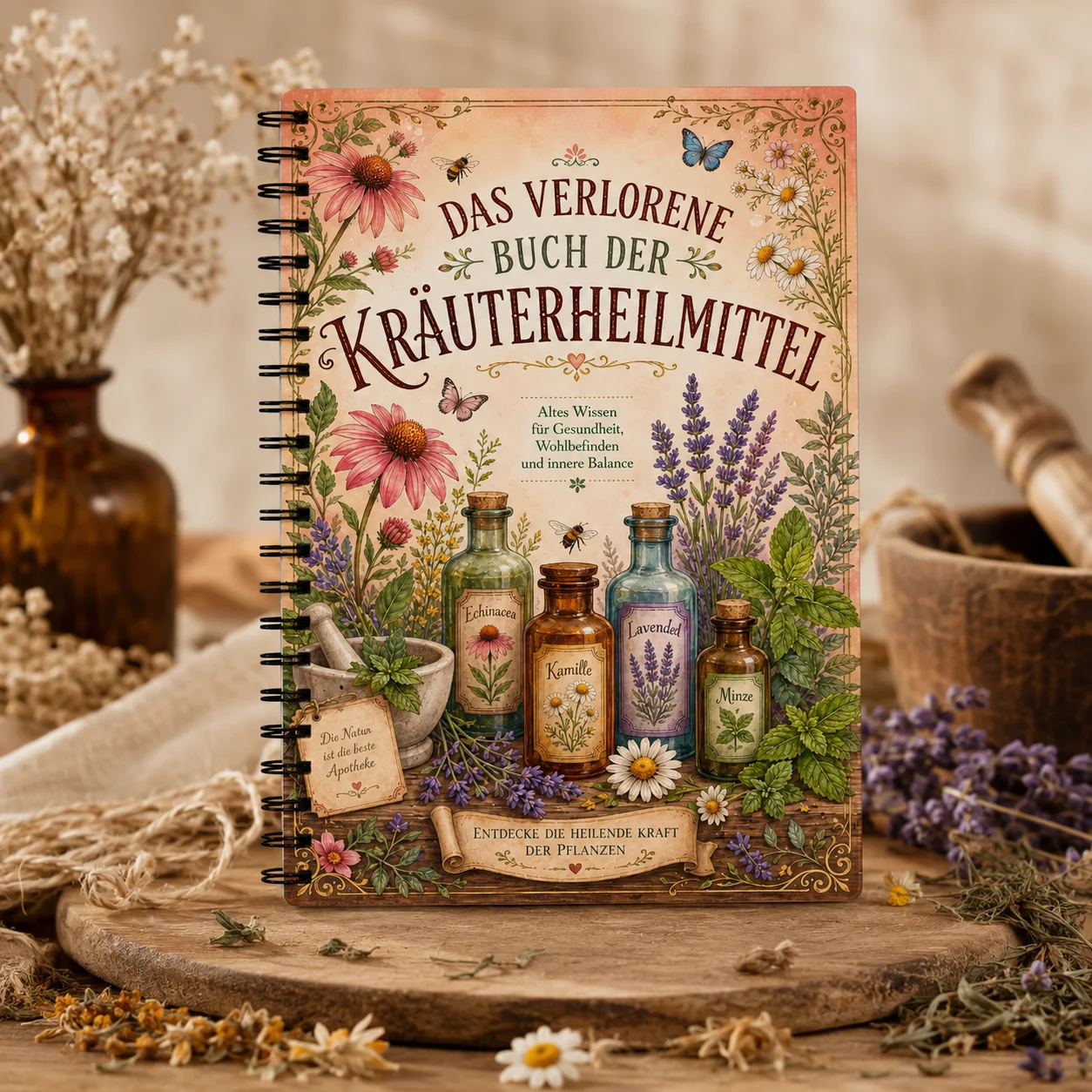 The Ultimate Herbal Medicine Guide, Natural Remedies & Home Apothecary Journal, Beginner-Friendly, A5 Spiral Notebook