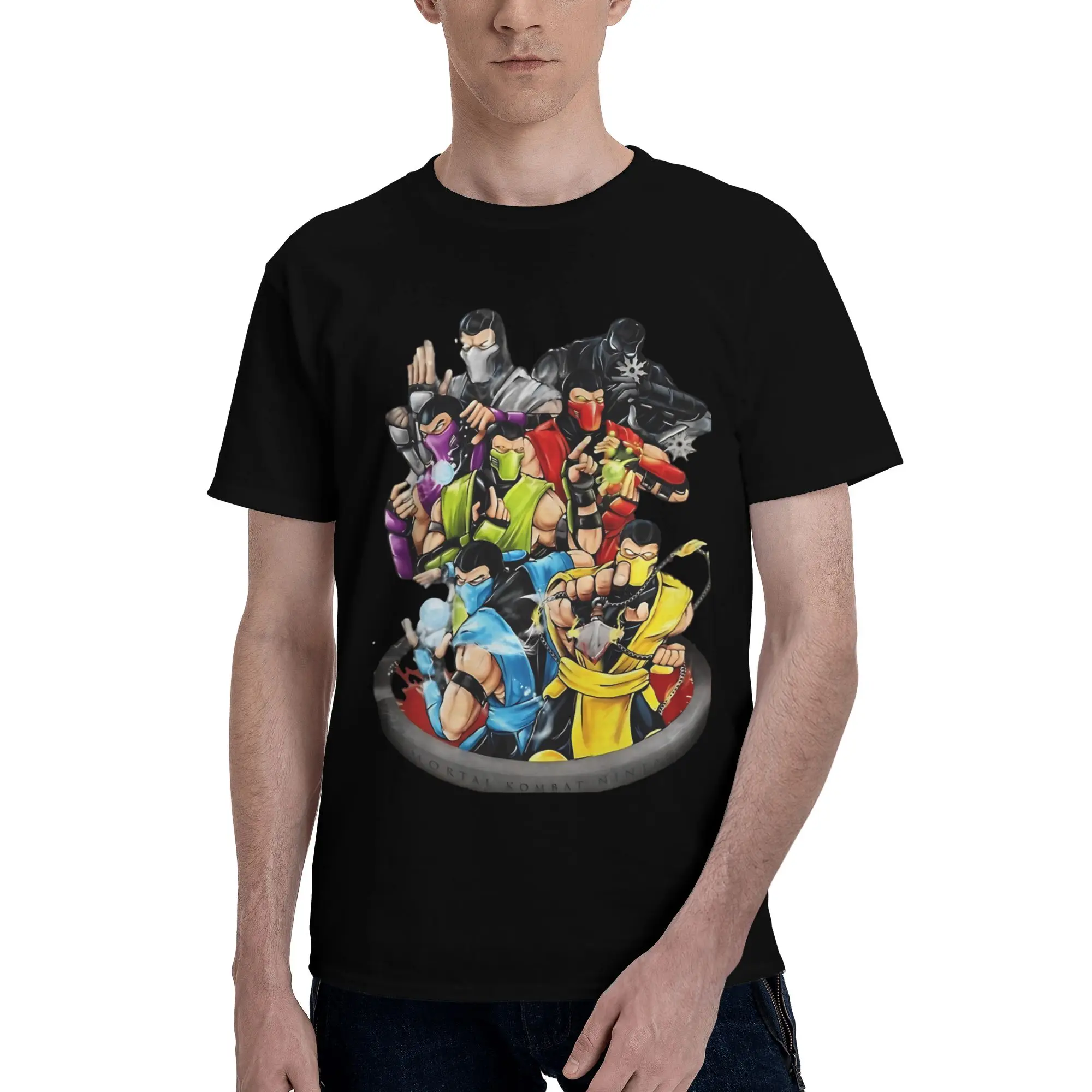 Ninja Funny 100% Cotton T-Shirt Mortal Kombat Tops Tees For Men