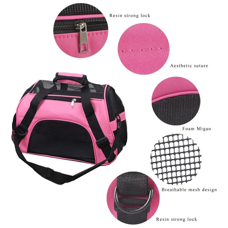 Soft-Sided Carriers Portable Pet Bag Mesh Breathable Dog Cat Carrier Outgoing Travel Breathable Pets Handbag