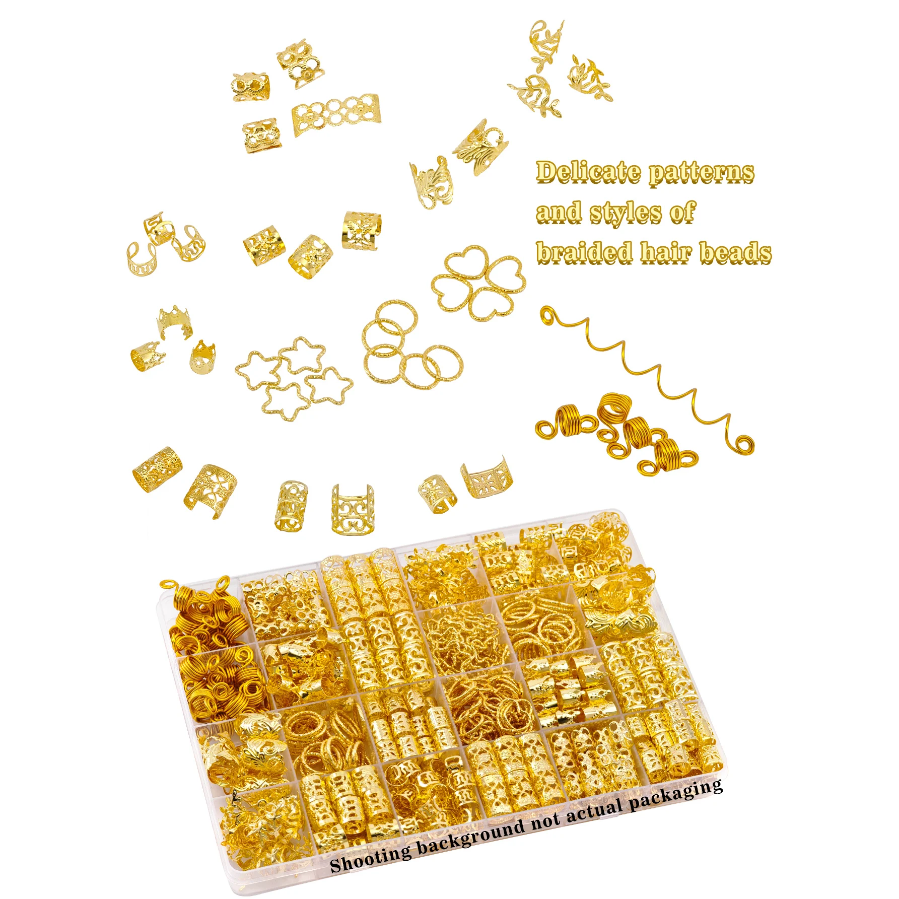

260pcs Hair Jewelry For Women Dreadlock Accessories Hair Cuffs Clips Charms Braid Accessories For Girls And Boys