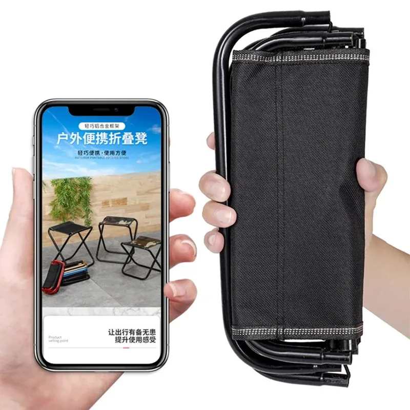 

Outdoor Chair Camping Portable Folding Aluminum Foldable Fishing Chair Stool Seat Hiking Tools Picnic Camping Stool MIni Storage