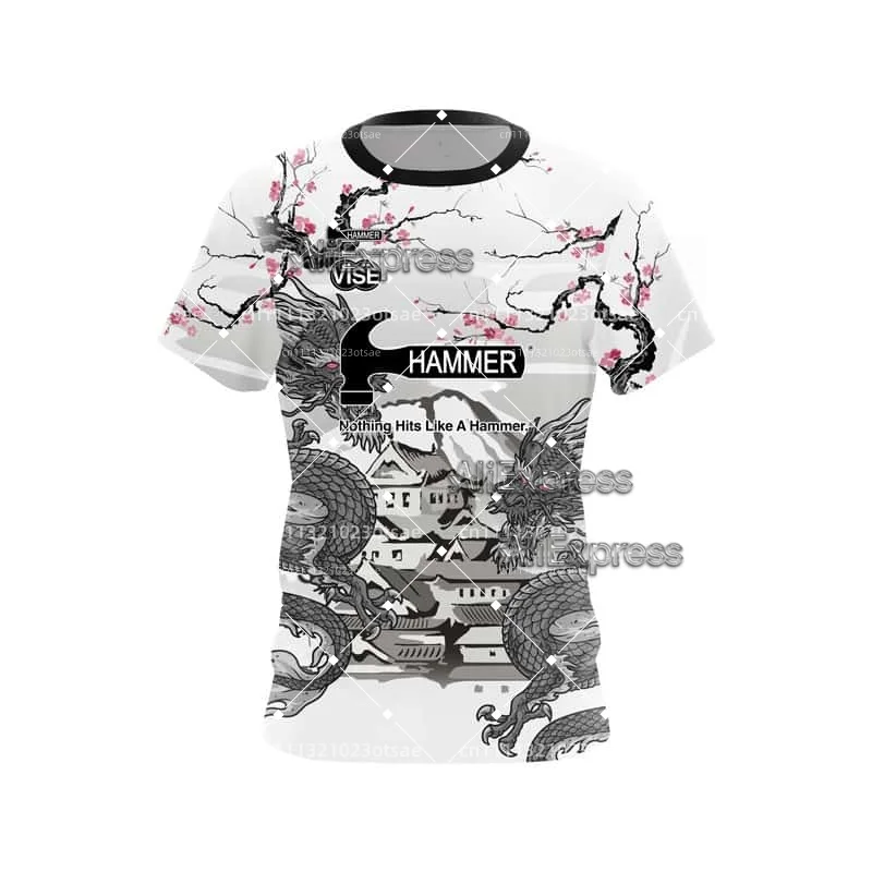 New Men's Printed Bowling Sports Shirt Short Sleeved Performance Sports T-shirt Fan Casual Street Quick Drying T-shirt Jersey