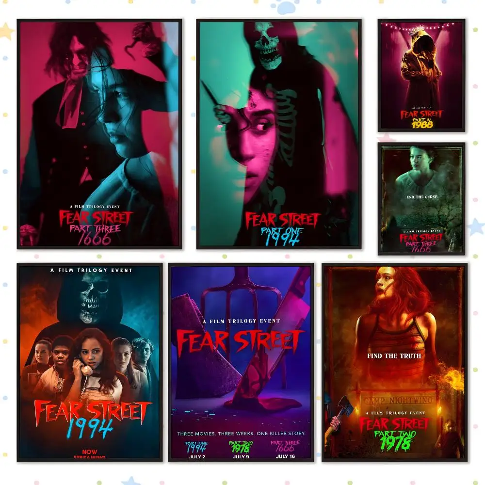 Art Design Modern Style Fear Street Poster HD Waterproof PP Self Adhesive Aesthetic Bedroom Dorm Gaming Room Home Decor Gift