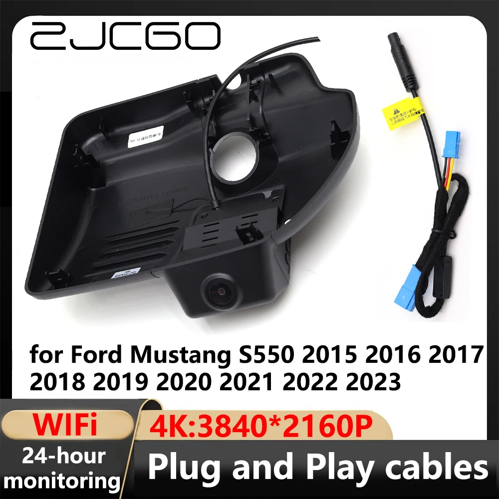 ZJCGO 4K Wifi 3840*2160 Car Camera Dash Cam Recorder for Ford Mustang S550 2015 2016 2017 2018 2019 2020 2021 2022 2023