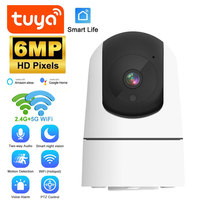 Tuya Smart 5G WiFi Indoor Security Camera 6MP Wireless Auto Tracking Surveillance Baby Monitor IR Night Vision 6x Zoom IP Camera