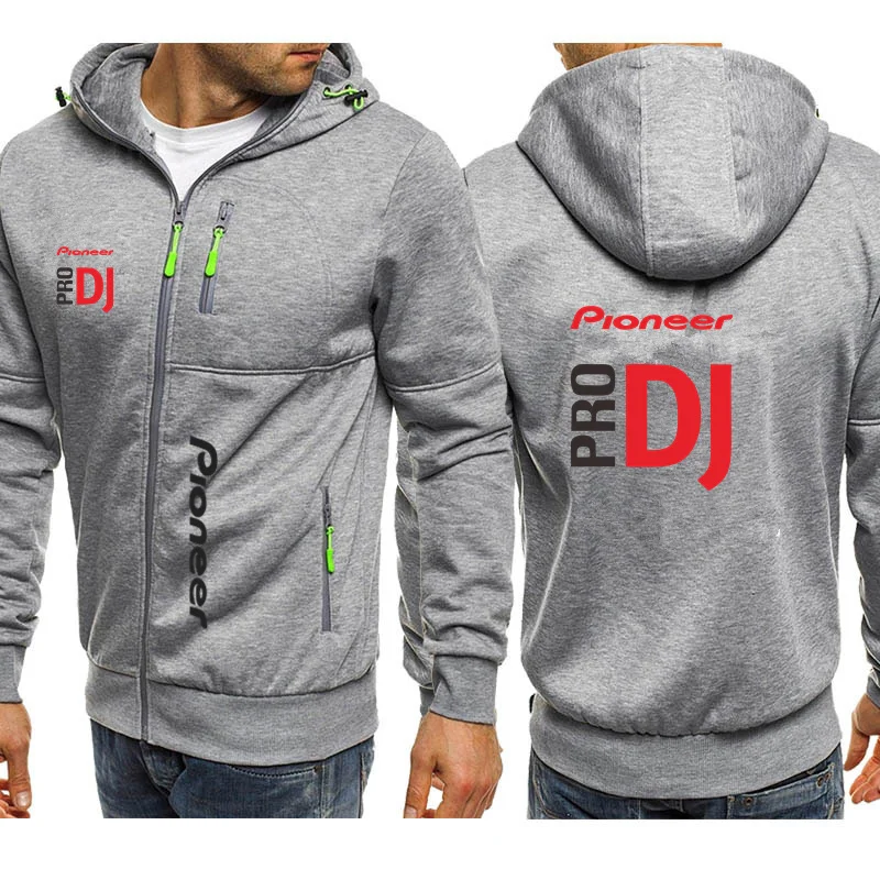 DJ Pioneer PRO 2024 Men\'s New Long Sleeves Fashion Zipper Hoodies Sweatshirts Printed Fleece Casual Harajuku Jackets Coats Tops