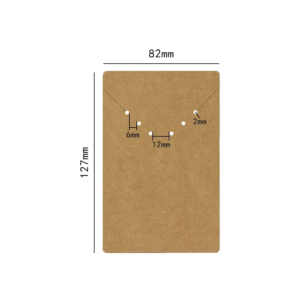 50PCS 8.2x12.7cm Necklace Earrings Jewelry Display Kraft Paper Card With Or Without Bags Wholesale Packaging Business Supplier