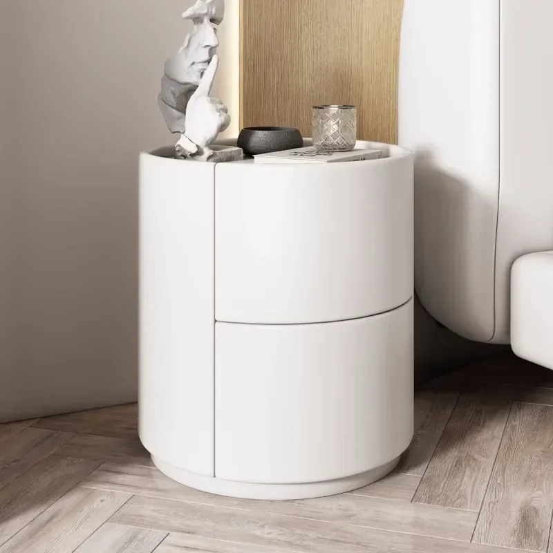 Armários De Quarto Nightstands De Armazenamento Mesa De Cabeceira De Madeira Baixo Nordic Nightstands Café Circular Mesita De Noche Home Furniture