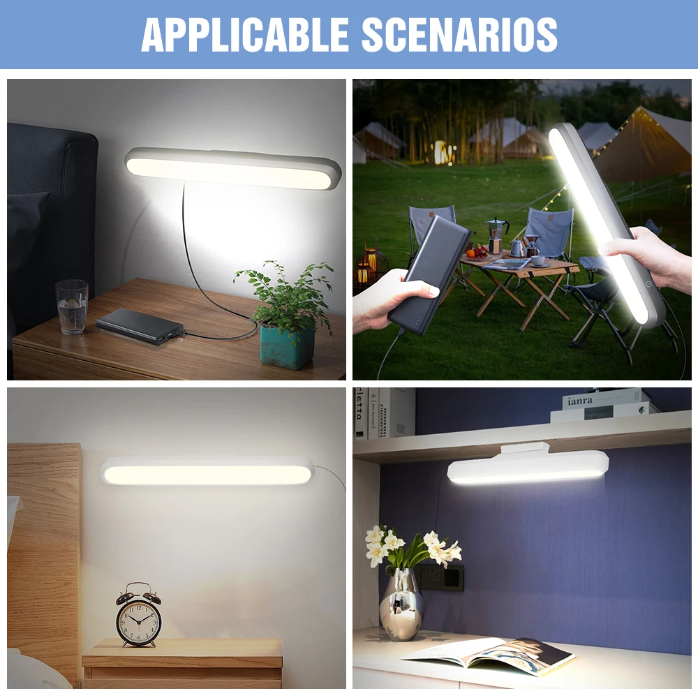 USB Reading Desk Lamp LED Night Light Computer Table Lamp Office Study Bulb Wardrobe Lamp Rechargeable Cabinet Light For Bedroom