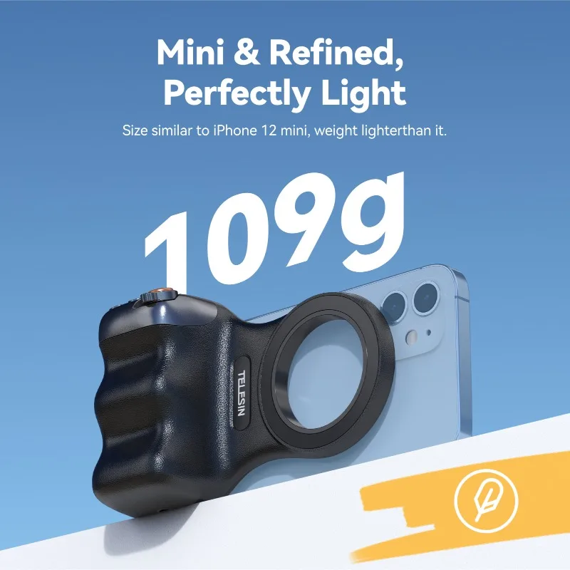 TELESIN 2025 Hot Sale Upgraded Magnetic Phone Camera Grip with Wireless Shutter Remote Control for Phone