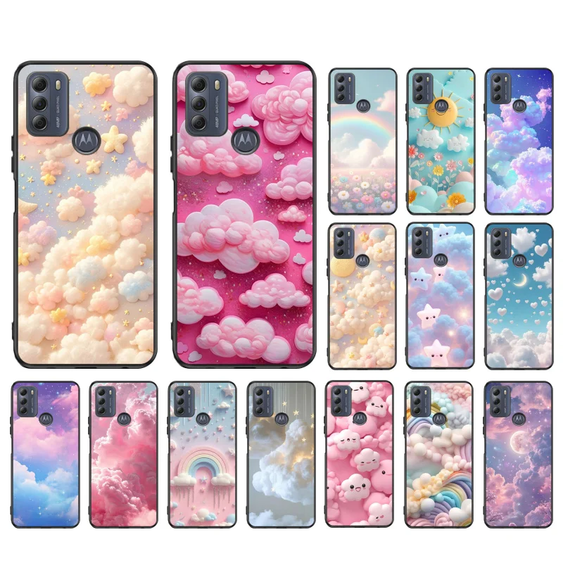 

Pink Cloud Sky Rainbow Phone Case For Motorola G84 G22 G32 G34 G52 G10 G20 G30 G60 G60S G13 G50 G54 G62 G53 G72 G85 G24 Power