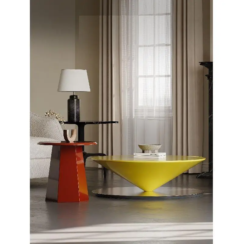 

French round suspended flying saucer minimalist coffee table living room household small apartment