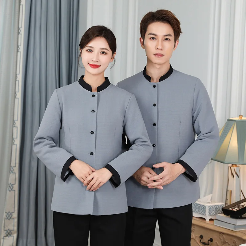 

Cleaning Work Clothes Supermarket Housekeeping Property Cleaner Long Sleeve Hotel Hotel Room Attendant Aunt Cotton Female