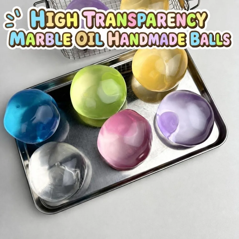 Soft Coconut Oil Round Stress Ball Stress Relief Ultra-transparent Squeeze Sensory Fidget Ball Petrolatum Material Shapeable