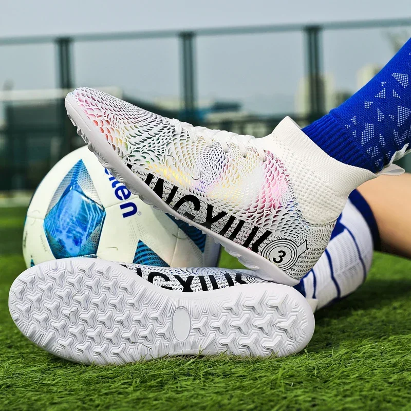 New Football Field Boots Men's Professional Soccer Shoes Children's High-top Football Cleat High Quality Grass Training Footwear