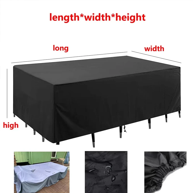 210D الثقيلة مقاوم للماء غطاء أثاث الفناء مستطيلة حديقة المطر الثلوج في الهواء الطلق غطاء ل أريكة الجدول كرسي يندبروف #5