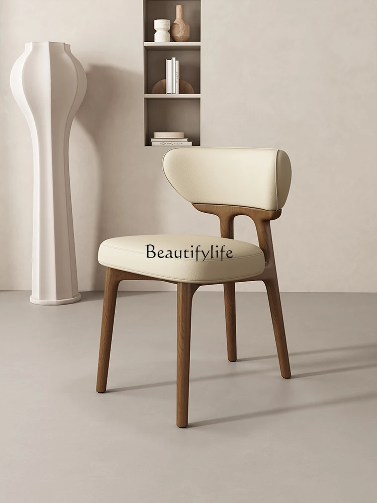 

Solid Wood Dining Chair Italian Home Nordic Solid Wood Modern Simple Small Apartment Armchair