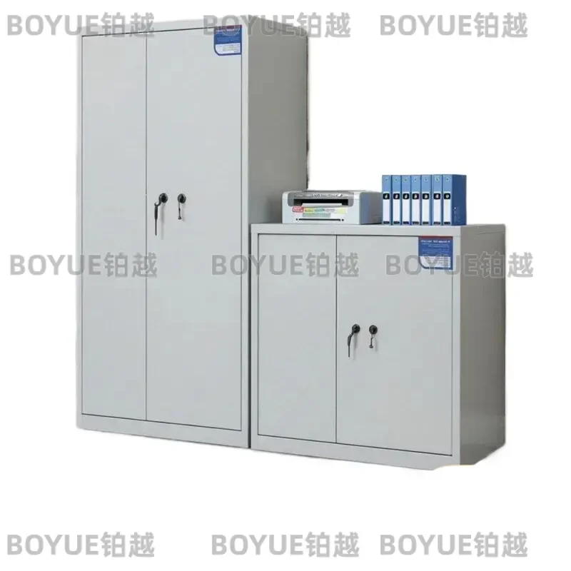 Heavy Duty Iron Storage Cabinet with Double Lock Security for Files Documents Reagents and Hazardous Materials Office Home