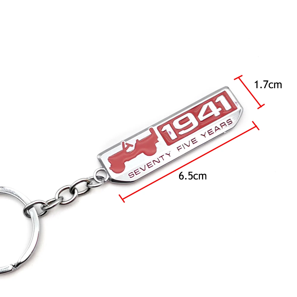 Hot Car Metal SEVENTY FIVE YEARS 1941 Keychain Key Ring Keyfob Accessory Car Key Ring For 1941 Jeep Wrangler Renegade Grand