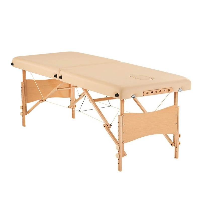 

Folding beauty bed massage bed, solid wood beauty salon physiotherapy massage bed lifting portable