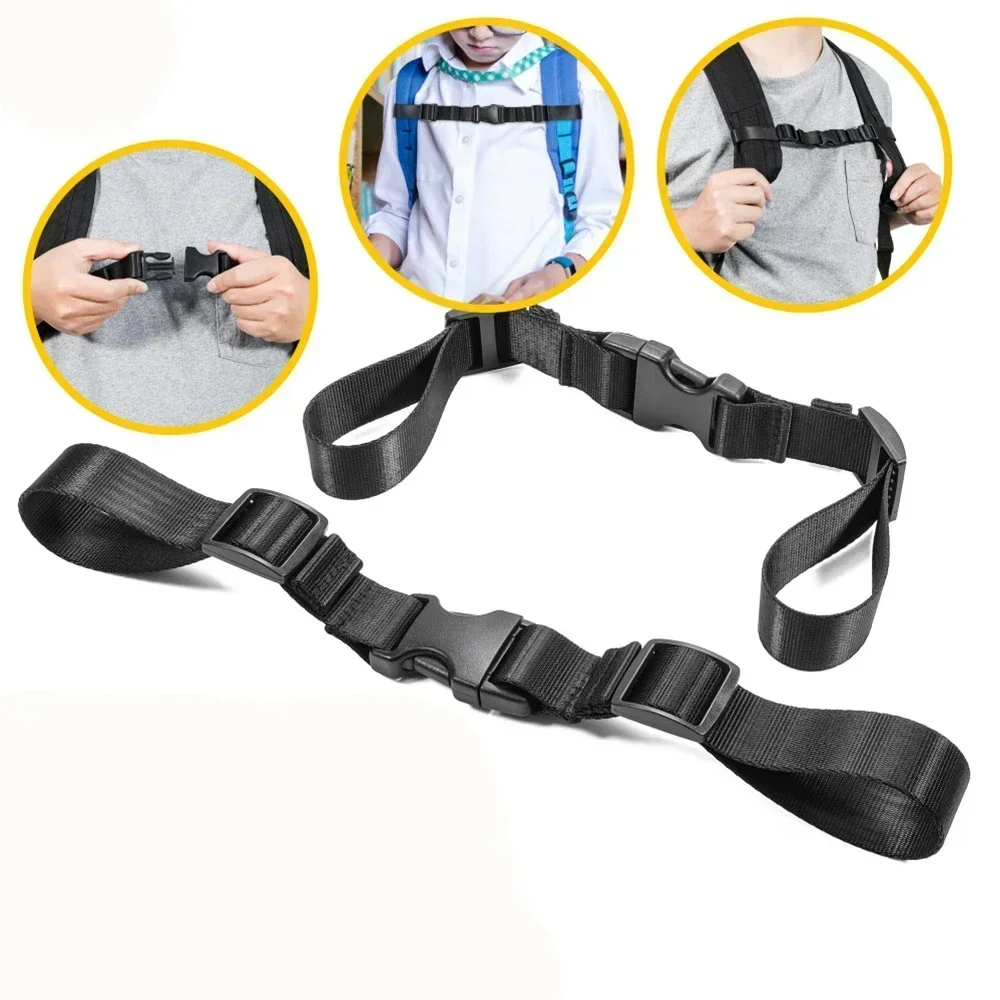 Nylon Tactical Backpack Chest Harness Strap Adjustable Dual Release Buckle Outdoor Camping Webbing Sternum Bag Strap image 3