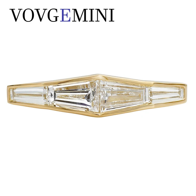 

VOVGEMINI Moissanite Rings Band 0.8cttw Cone Cut 18k Pure Gold Au 750 585 Jewelry Accessories For Women Romantic Special Design