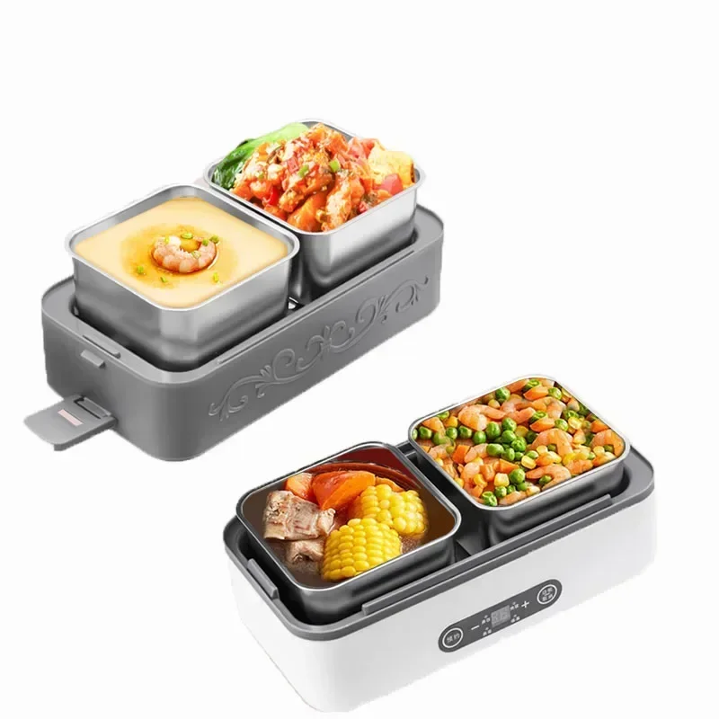 New Arrival Multifunctional Max Capacity 4L Heating Thermal Thermos Cooking Lunch Box Double Deck Electric Hot Tiffin Box