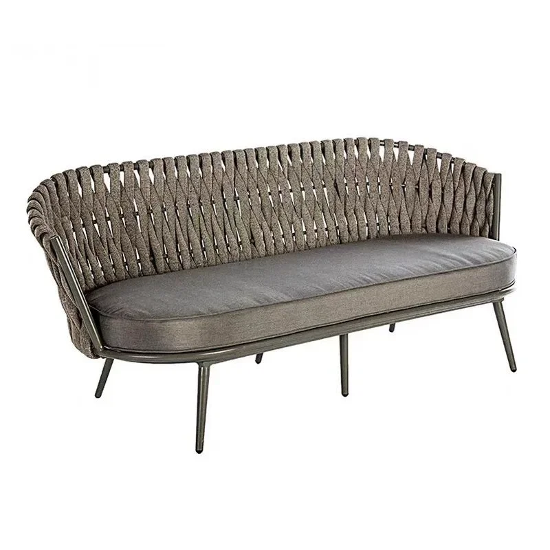 Villa all'aperto cortile divano in rattan terrazza dell'hotel sedia in rattan in famiglia combinazione tavolino balcone esterno divano per il tempo libero