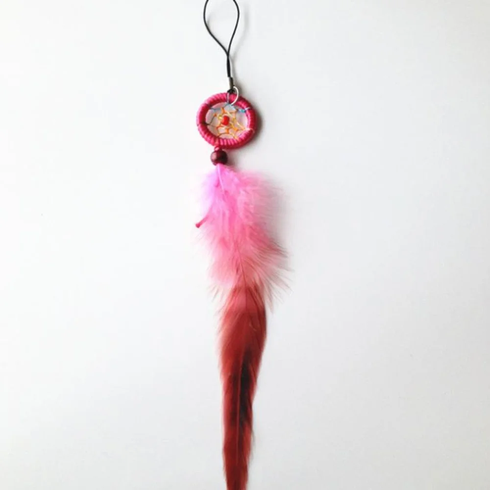 Mobile Decor Dream Catcher Decor Mobile Chain Key Chain Feather Dream Catcher Whosale 120pcs/lot Mixed Colors