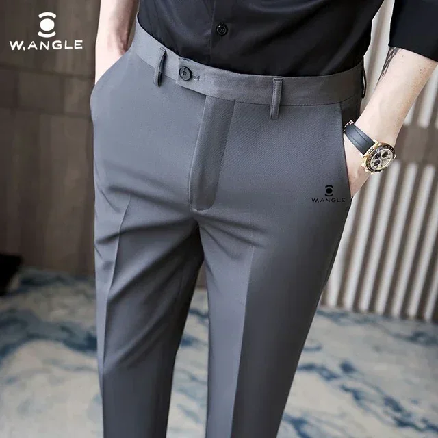 New 2025 Fashion Business Golf Casual Pants Men's W Angle Straight Leg Pants Fashion Men's Casual Pants