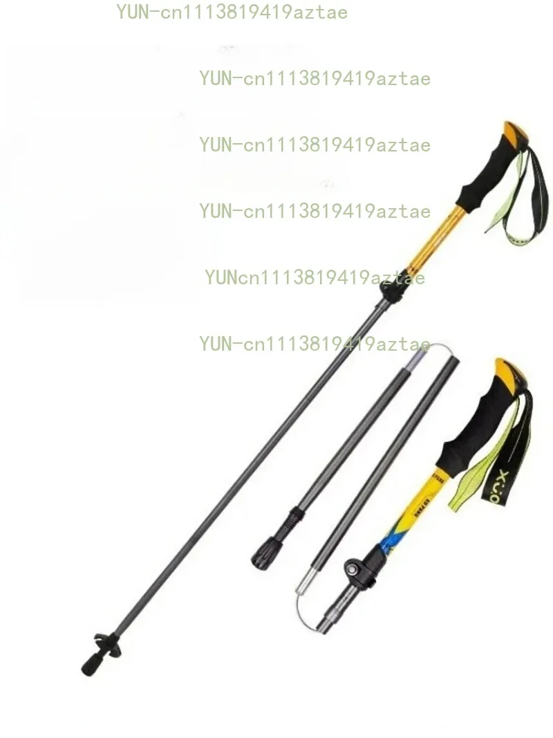 2026 New Aluminum Alloy Outdoor Retractable Mountain Climbing Cane Carbon Fiber Walking Stick ...