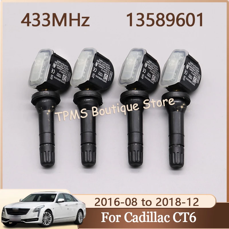 

4 шт., 433 МГц 13589601, система контроля давления в шинах, датчик TPMS для Cadillac CT6 (O1SL) для Opel Ampera-E Chevrolet Camaro