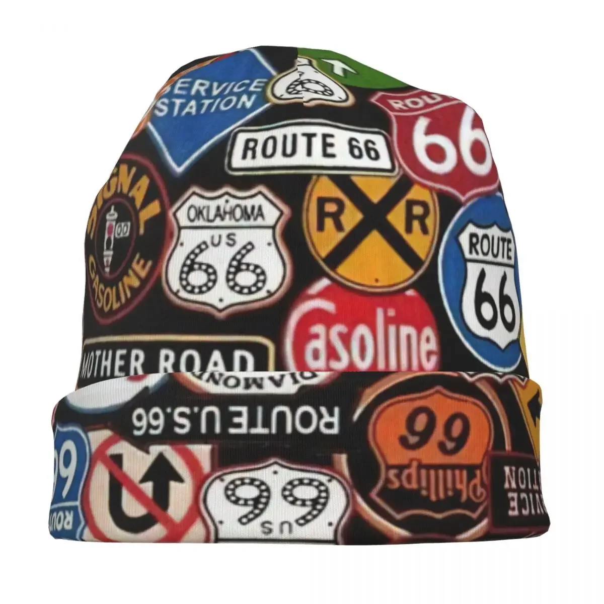 Route 66 Vintage Trip Bonnet Hats Fashion Outdoor Skullies Beanies Hat Unisex Warm Dual-use Caps