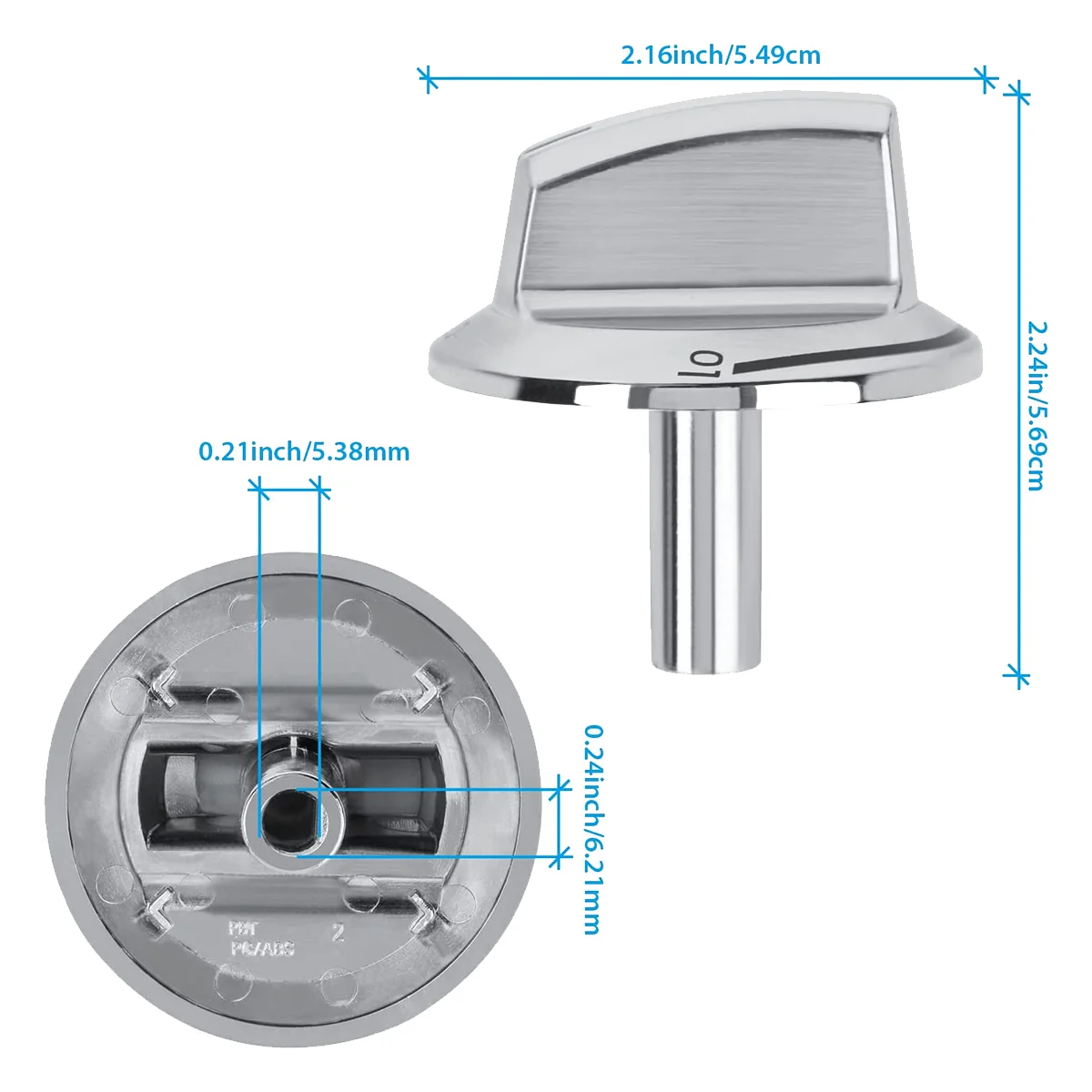 5 Packs Upgrade 5304525746 Long Stem Stove Knobs Replacements, Compatible with Gas Stove Range Oven Knobs