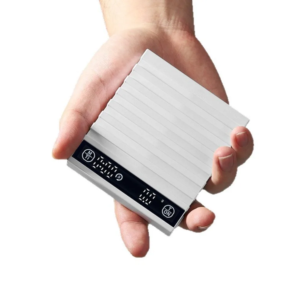 

E2 Mini Coffee Scale Automatic Timing Function Rechargeable USB 3kg/0.1g High Precision Scale for Espresso Hand-Poured Coffee