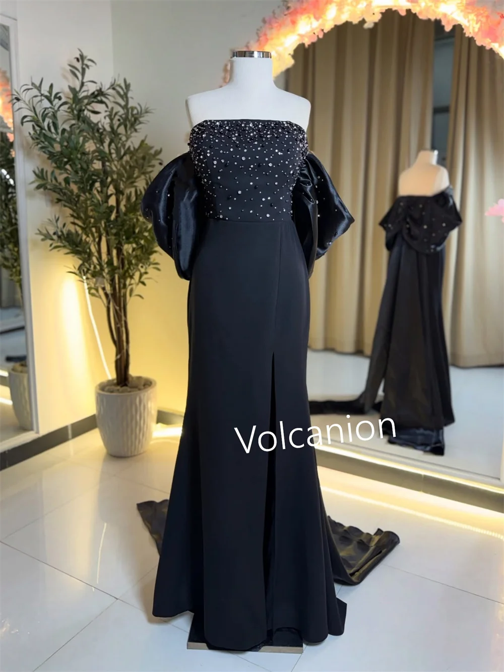 تخصيص جيرسي مطرزة الديكور البوق حمالة فساتين طويلة مناسبة مخصصة مساء رائعة البريق الرسمي