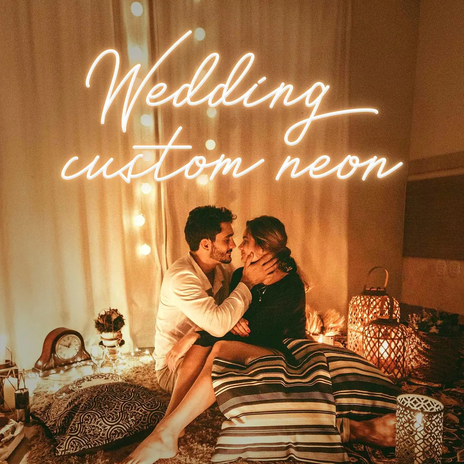 Custom Wedding Propose Decor Light Neon Signs Personalized LED Light Name Party Celebrate Wall Art Bedroom Bed Bride Marriage