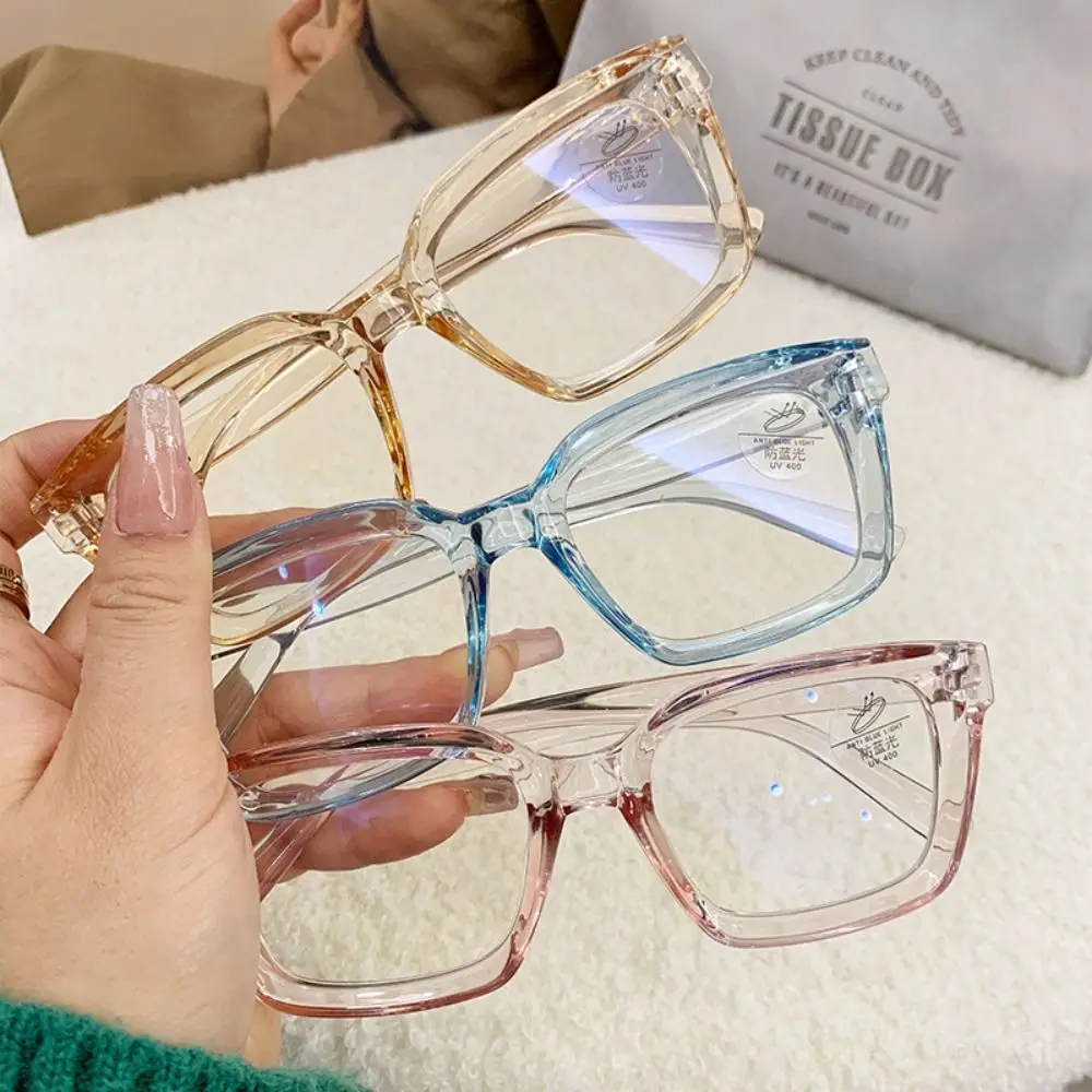 

Large Frame Women Square Glasses Flat Light Fashion Simple Casual Eyewear Solid Leopard Transparent Eyeglasses Lentes Mujer
